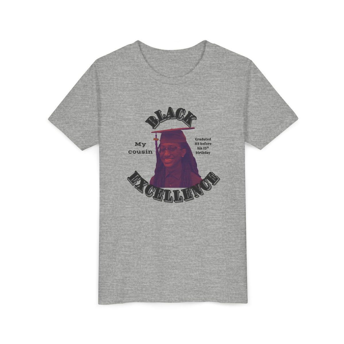 (My cousin) Black Excellence Youth Tee — Inspirational Kids T-Shirt