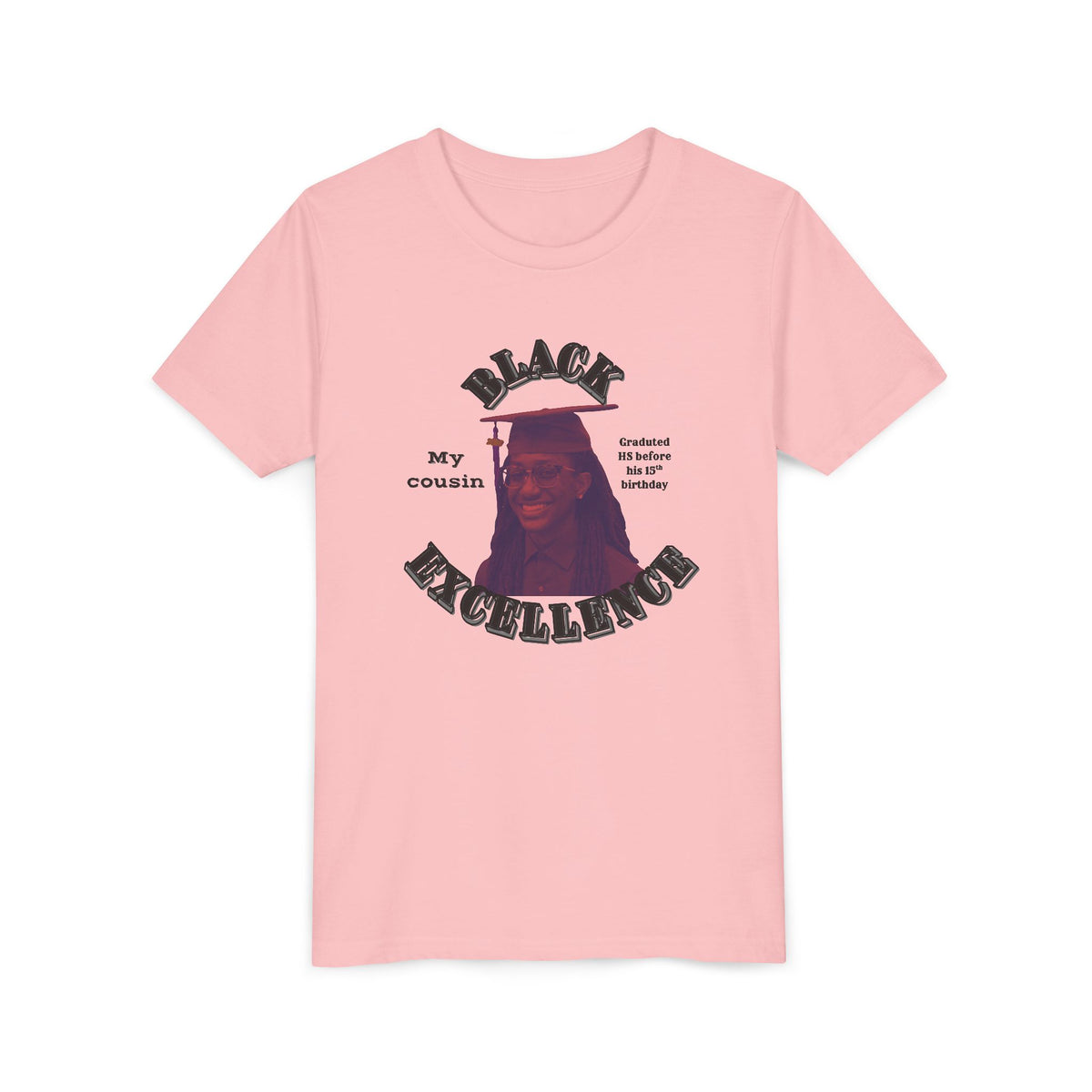 (My cousin) Black Excellence Youth Tee — Inspirational Kids T-Shirt