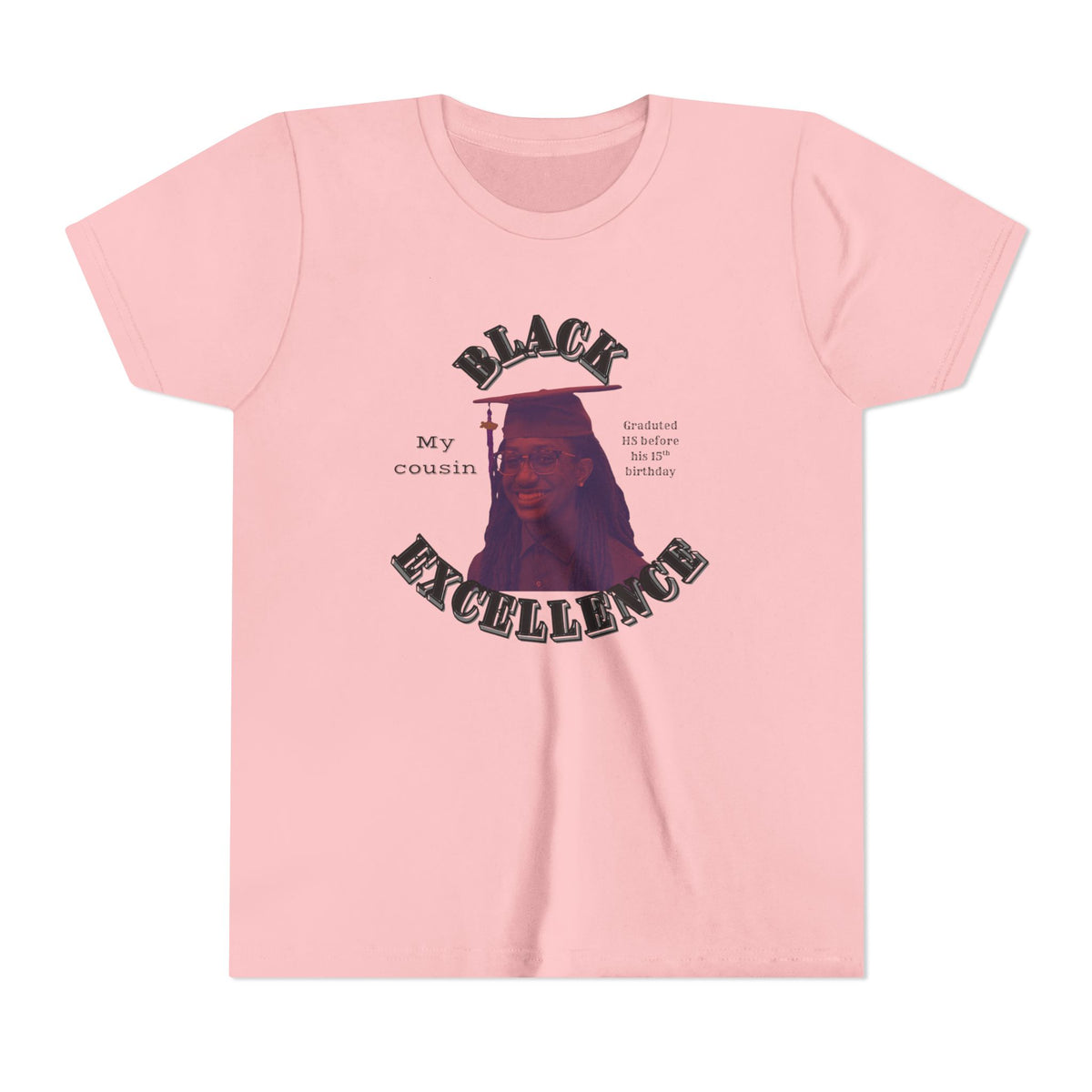 (My cousin) Black Excellence Youth Tee — Inspirational Kids T-Shirt
