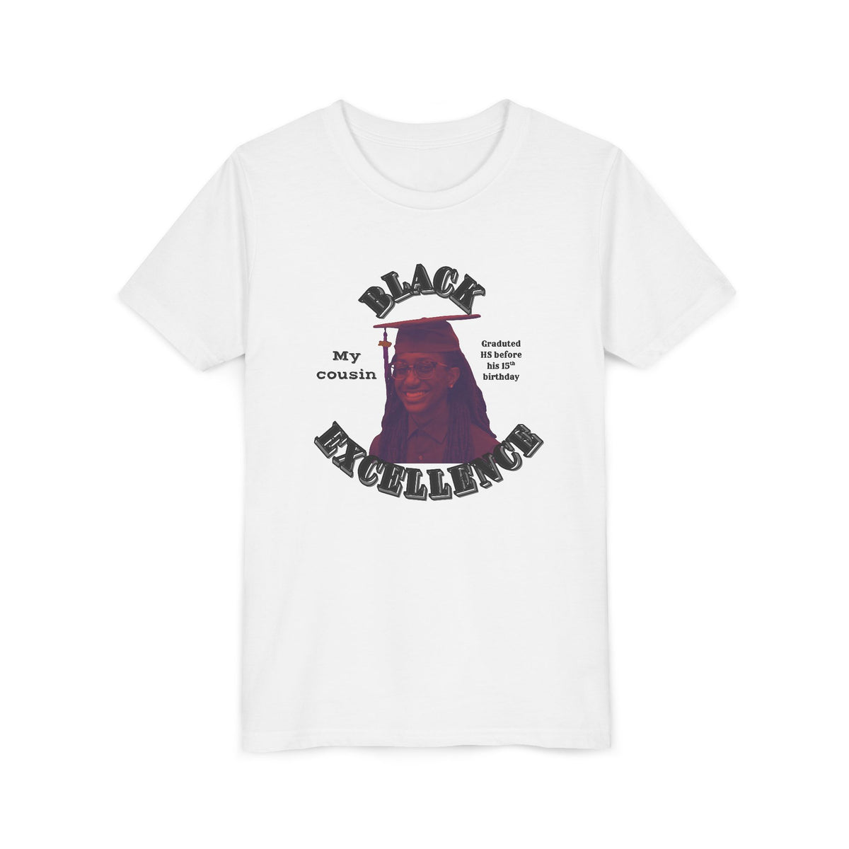 (My cousin) Black Excellence Youth Tee — Inspirational Kids T-Shirt