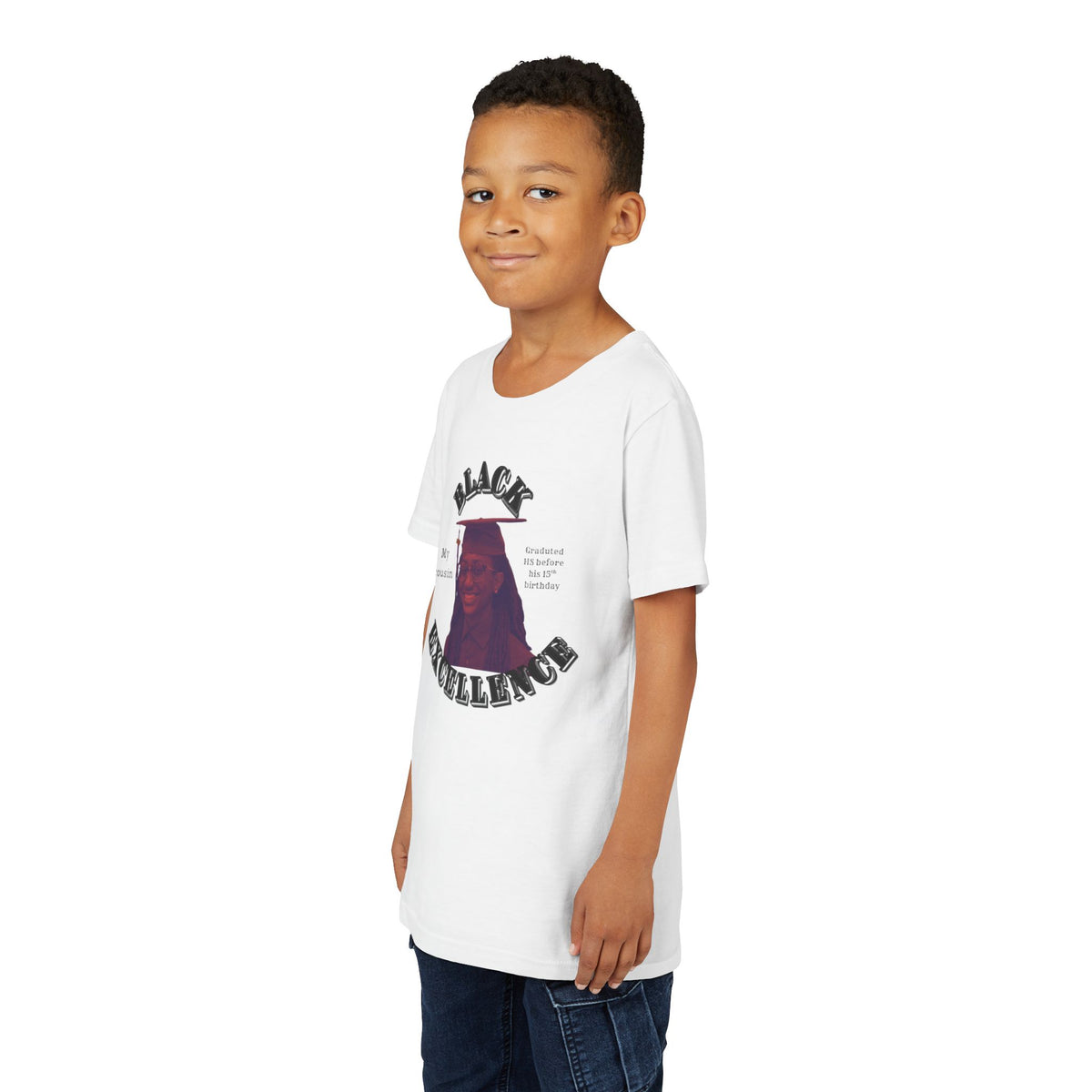 (My cousin) Black Excellence Youth Tee — Inspirational Kids T-Shirt