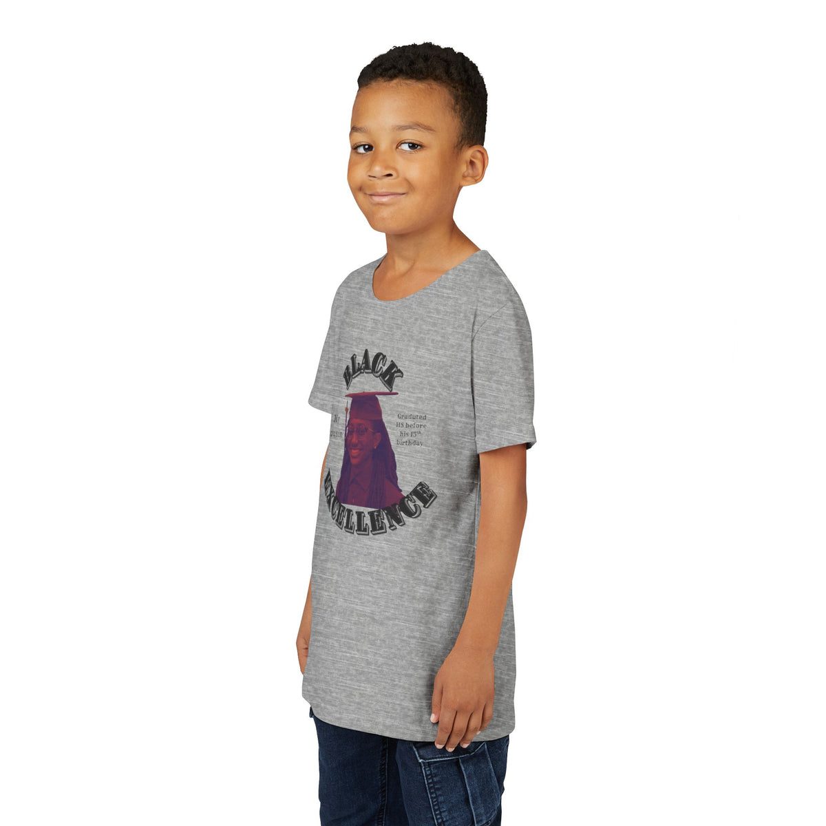 (My cousin) Black Excellence Youth Tee — Inspirational Kids T-Shirt